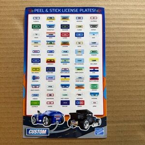 SDCC 2019 Loyal Subjects Hot Wheels Peel & Stick License Plates States Countries